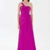 Tarik Ediz 52115 - One Shoulder Strap Ruched Dress -Boutique Wedding Dress Store tarik ediz 52115 one shoulder strap ruched dress prom dresses 0 fuchsia 32081026875475