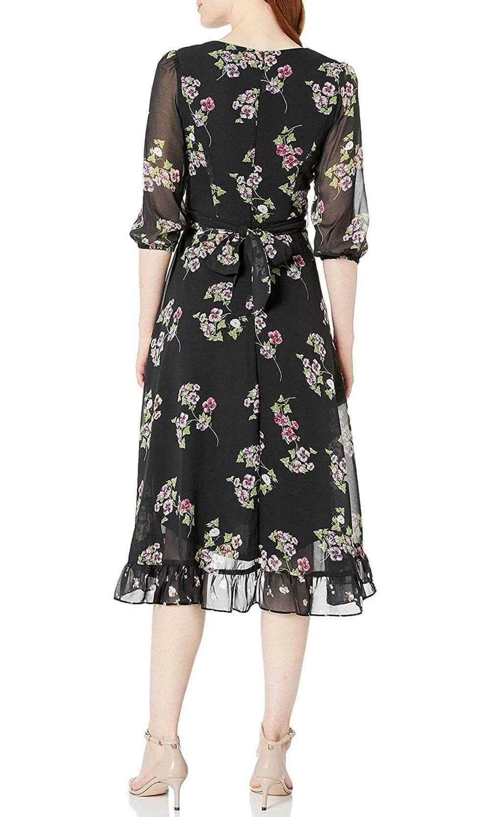 Taylor 1791M - Floral Chiffon High-Low Dress 4 Taylor 1791M - Floral Chiffon High-Low Dress - Image 2