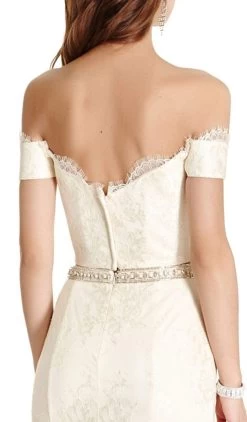 Aspeed Design - Two Piece Lace Off-Shoulder Sheath Prom Dress -Boutique Wedding Dress Store two piece lace off shoulder sheath prom dress dress 28733442654291