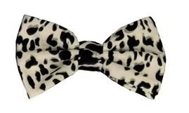 White/Black Leopard Print Bow Ties With Matching Pocket Squares 3 White/Black Leopard Print Bow Ties With Matching Pocket Squares