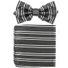 White/Black Striped Bow Tie With Pocket Square (Pointed Tip) 2 White/Black Striped Bow Tie With Pocket Square (Pointed Tip) -Boutique Wedding Dress Store whiteblack striped bow tie with pocket square pointed tip mens bow ties vesuvio napoli 730752
