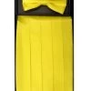 Yellow Silk Satin Cummerbund And Bow Tie Set -Boutique Wedding Dress Store yellow silk satin cummerbund and bow tie set mens cummerbund vesuvio napoli 615460